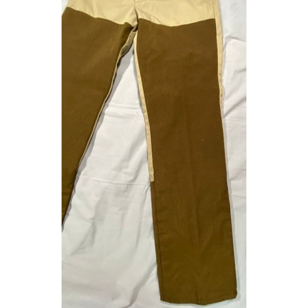 VTG Rattlers Brush Pants Womens Juniors Tan Brown Two Tone High Waist Western - Picture 6 of 14